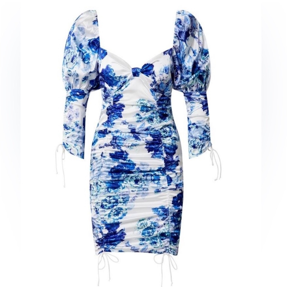 For Love and Lemons Hyacinth Ruched Floral Printed Mini Dress Size Small - Picture 2 of 3